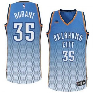 NBA Kevin Durant Swingman Homme's Blue Maillot - Adidas Oklahoma City Thunder #35 Resonate Fashion