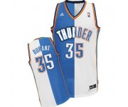 NBA Kevin Durant Swingman Men's Blue/White Jersey - Adidas Oklahoma City Thunder &35 Split Fashion