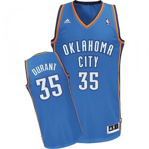NBA Kevin Durant Swingman Homme's Royal Blue Maillot - Adidas Oklahoma City Thunder #35 Road