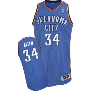 NBA Ray Allen Authentic Homme's Royal Blue Maillot - Adidas Oklahoma City Thunder #34 Road