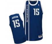 NBA Reggie Jackson Swingman Men's Navy Blue Jersey - Adidas Oklahoma City Thunder &15 Alternate