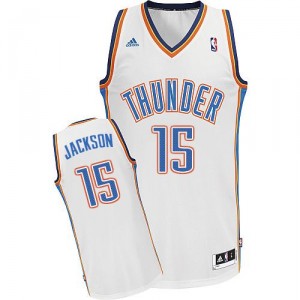 NBA Reggie Jackson Swingman Homme's Blanc Maillot - Adidas Oklahoma City Thunder #15 Home