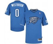 NBA Russell Westbrook Authentic Men's Blue Jersey - Adidas Oklahoma City Thunder &0 2013 Christmas Day