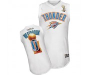 NBA Russell Westbrook Authentic Men's White Jersey - Adidas Oklahoma City Thunder &0 2012 Finals