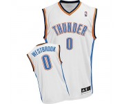 NBA Russell Westbrook Authentic Men's White Jersey - Adidas Oklahoma City Thunder &0 Home