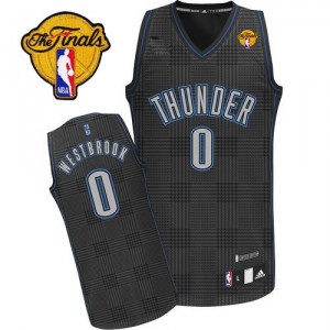 Maillot noir de NBA Russell Westbrook authentiques hommes - Adidas Thunder d'Oklahoma City # 0 Rhythm mode finale