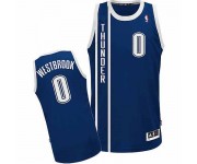 NBA Russell Westbrook Authentic Men's Navy Blue Jersey - Adidas Oklahoma City Thunder &0 Alternate