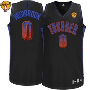Maillot noir de NBA Russell Westbrook authentiques hommes - Adidas Thunder d'Oklahoma City # 0 Vibe finale