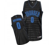 NBA Russell Westbrook Authentic Men's Black/Grey Jersey - Adidas Oklahoma City Thunder &0 Groove