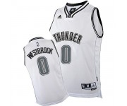 NBA Russell Westbrook Swingman Men's White on White Jersey - Adidas Oklahoma City Thunder &0