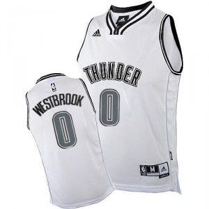 Blanc NBA Russell Westbrook Swingman homme sur maillot blanc - Adidas Oklahoma City Thunder # 0