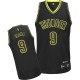 NBA Serge Ibaka Authentic Men's Black Jersey - Adidas Oklahoma City Thunder &9 Electricity Fashion