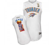 NBA Serge Ibaka Authentic Men's White Jersey - Adidas Oklahoma City Thunder &9 2012 Finals