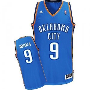 Bleu Royal Maillot NBA Serge Ibaka Swingman masculine - Adidas Oklahoma City Thunder # 9 route