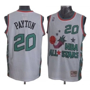 NBA Gary Payton Authentic Throwback Homme's Blanc Maillot - Mitchell and Ness Oklahoma City Thunder #20 1996 All Star