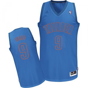 Maillot bleu de NBA Serge Ibaka authentiques hommes - Adidas Oklahoma City Thunder # 9 gros couleur Fashion