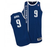 NBA Serge Ibaka Authentic Men's Navy Blue Jersey - Adidas Oklahoma City Thunder &9 Alternate