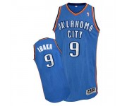 NBA Serge Ibaka Authentic Men's Royal Blue Jersey - Adidas Oklahoma City Thunder &9 Road