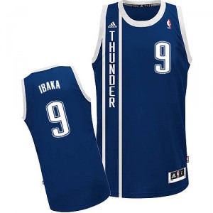 Maillot bleu marine NBA Serge Ibaka Swingman masculine - Adidas Oklahoma City Thunder # suppléant 9