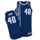 NBA Shawn Kemp Authentic Men's Navy Blue Jersey - Adidas Oklahoma City Thunder &40 Alternate