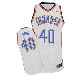 Maillot blanc de Shawn Kemp NBA authentiques hommes - Adidas Oklahoma City Thunder # maison 40