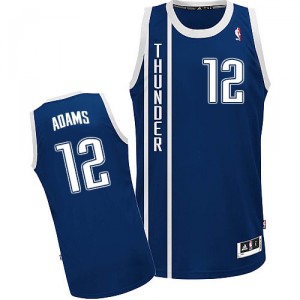 Maillot bleu marine de NBA Steven Adams authentiques hommes - Adidas Oklahoma City Thunder # remplaçant 12