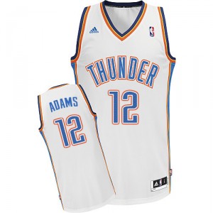 NBA Steven Adams Swingman Homme's Blanc Maillot - Adidas Oklahoma City Thunder #12 Home