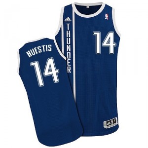 Maillot bleu marine de NBA Josh Huestis authentiques hommes - Adidas Oklahoma City Thunder # 14 suppléant