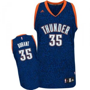 Maillot bleu de NBA Kevin Durant authentiques hommes - Adidas Oklahoma City Thunder 35 Crazy Light