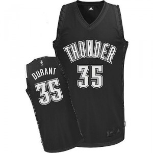 Maillot noir/blanc de NBA Kevin Durant authentiques hommes - Adidas Oklahoma City Thunder 35