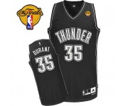 NBA Kevin Durant Authentic Men's Black/White Jersey - Adidas Oklahoma City Thunder &35 Finals