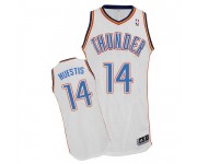 NBA Josh Huestis Authentic Men's White Jersey - Adidas Oklahoma City Thunder &14 Home