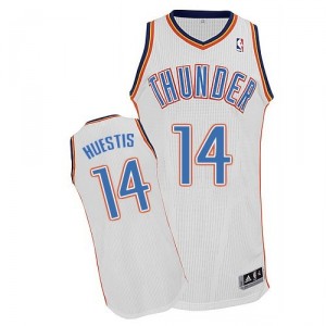 NBA Josh Huestis Authentic Homme's Blanc Maillot - Adidas Oklahoma City Thunder #14 Home