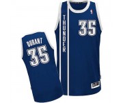 NBA Kevin Durant Authentic Men's Navy Blue Jersey - Adidas Oklahoma City Thunder &35 Alternate