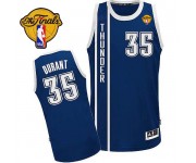 NBA Kevin Durant Authentic Men's Navy Blue Jersey - Adidas Oklahoma City Thunder &35 Alternate Finals