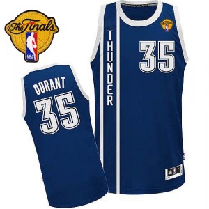 Maillot bleu marine de NBA Kevin Durant authentiques hommes - Adidas Oklahoma City Thunder 35 finales de rechange