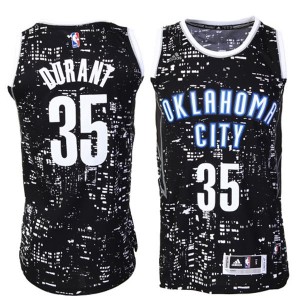 Kevin Durant Oklahoma City Thunder 35 Black City Lights Fashion Swingman maillot