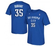 Adidas Oklahoma City Thunder Road de Kevin Durant 35 bleu Royal Net numéro manches courtes T-Shirt homme