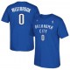 Adidas Oklahoma City Thunder 0 Russell Westbrook Road bleu Royal Net numéro manches courtes T-Shirt homme