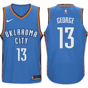 2017-18 saison Paul George Oklahoma City Thunder 13 Icône Bleu maillots