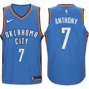 2017-18 saison Carmelo Anthony Oklahoma City Thunder 7 Icône Royal maillots