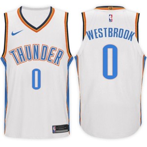 2017-18 saison Russell Westbrook Oklahoma City Thunder 0 Association maillot blanc