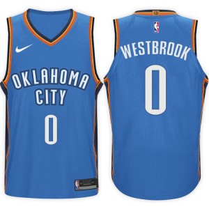 2017-18 saison Russell Westbrook Oklahoma City Thunder 0 Icône Bleu maillots