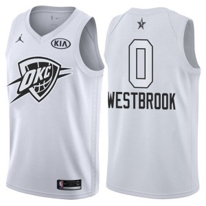 2018 All-Star Hommes Thunder Russell Westbrook #0 maillot blanc