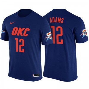 Oklahoma City Thunder # 12 Tee shirt Maillot avec nom et numéro bleu marine Steven Adams Mindset