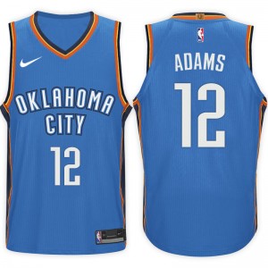 NBA Oklahoma City Thunder # 12 Steven Adams Icône Maillot bleu clair