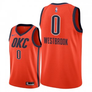 Oklahoma City Thunder # 0 Maillot Russell Westbrook - Swingman - Orange