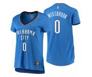 Chandails d'Oklahoma City Thunder féminins de marque ^ 0 Russell Westbrook Icon Edition - Réplique du maillot bleu