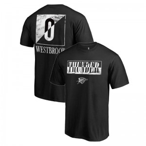 Oklahoma City Thunder Russell Westbrook # 0 T-shirt en marbre noir Yin Yang