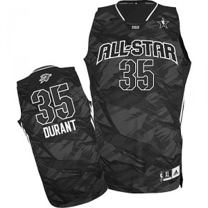 Maillot noir de NBA Kevin Durant authentiques hommes - Adidas Oklahoma City Thunder # 35 2013 All Star
